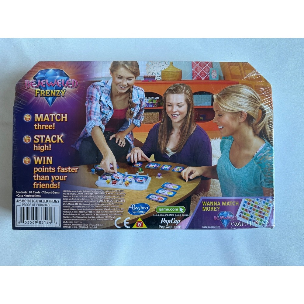 Hasbro Bejeweled Frenzy Card Game 2013 PopCap Match 3 Strategy New Sealed A2539 - Picture 2 of 4